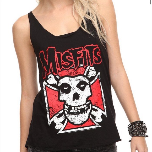 Hot Topic Tops - Misfits Band Graphic Racerback Tank Black